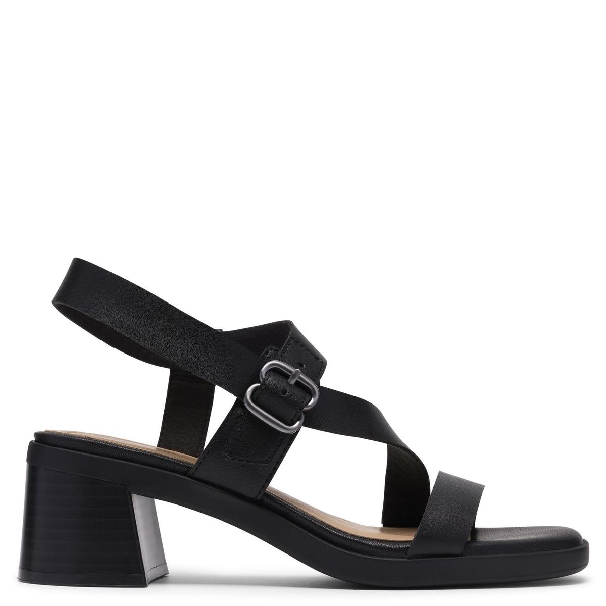CLARKS - Sandalia Mujer Cuero Negro Clarks