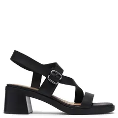 CLARKS - Sandalia Mujer Cuero Negro