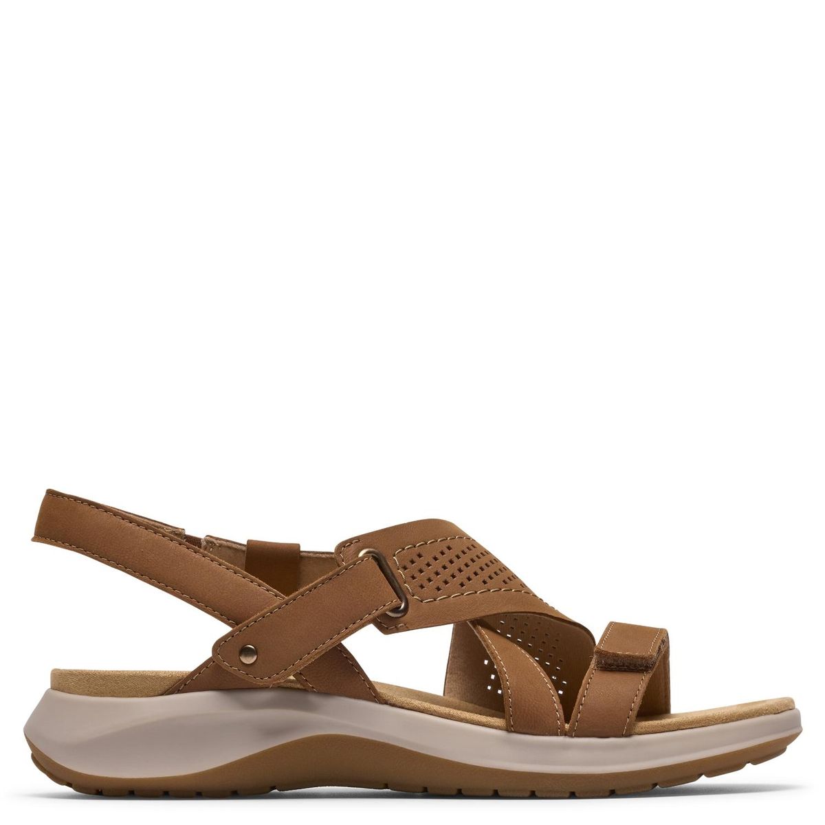 CLARKS - Sandalia Mujer Cuero Café Clarks