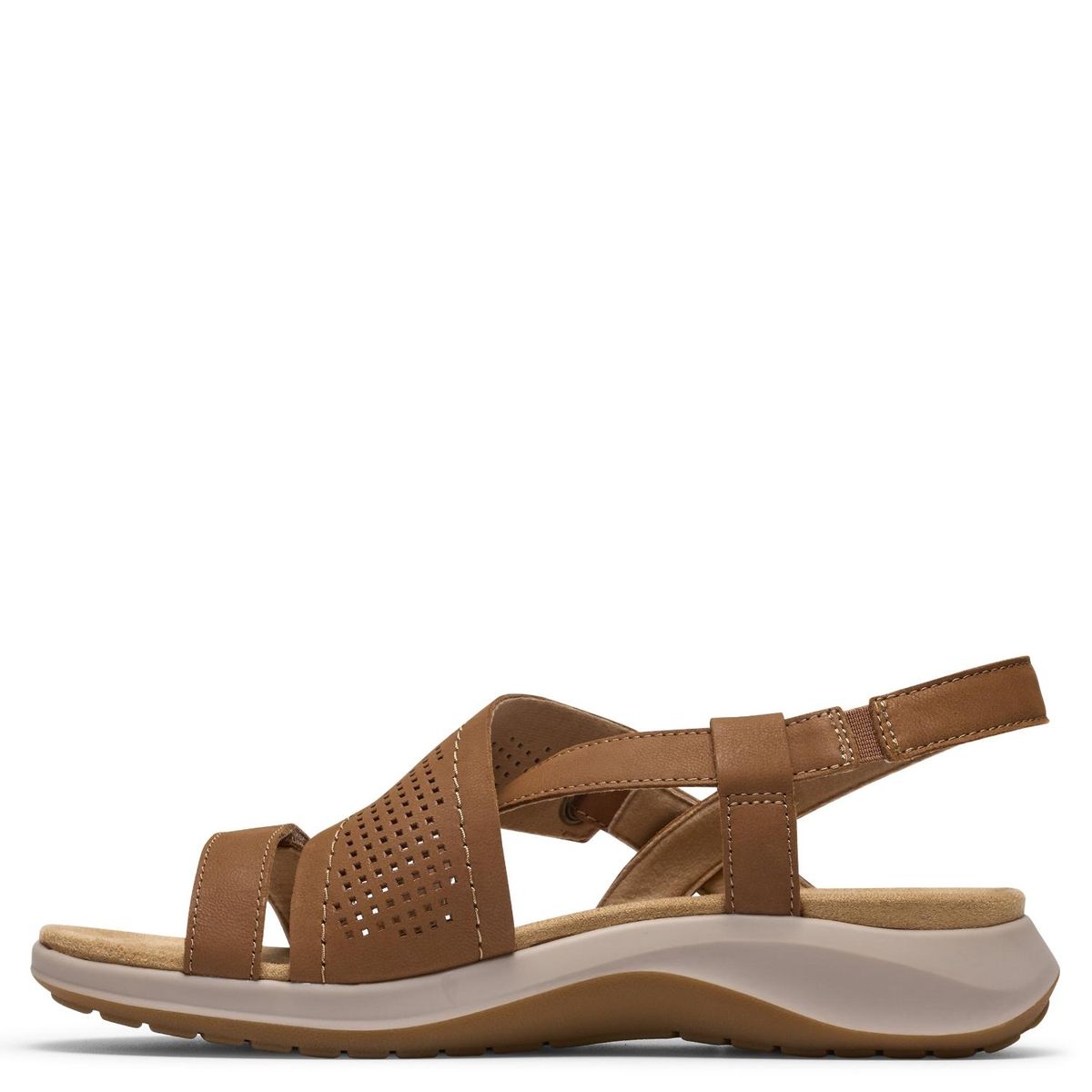 CLARKS - Sandalia Mujer Cuero Café Clarks