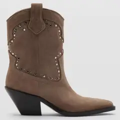 MANGO - Botín Cuero Mujer Beige