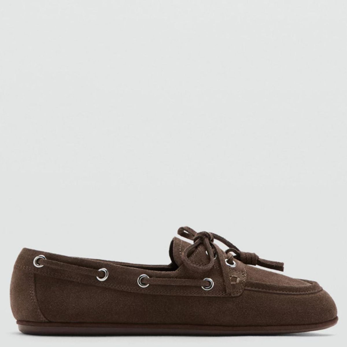 MANGO - Zapato Casual Cuero Mujer Café Mango