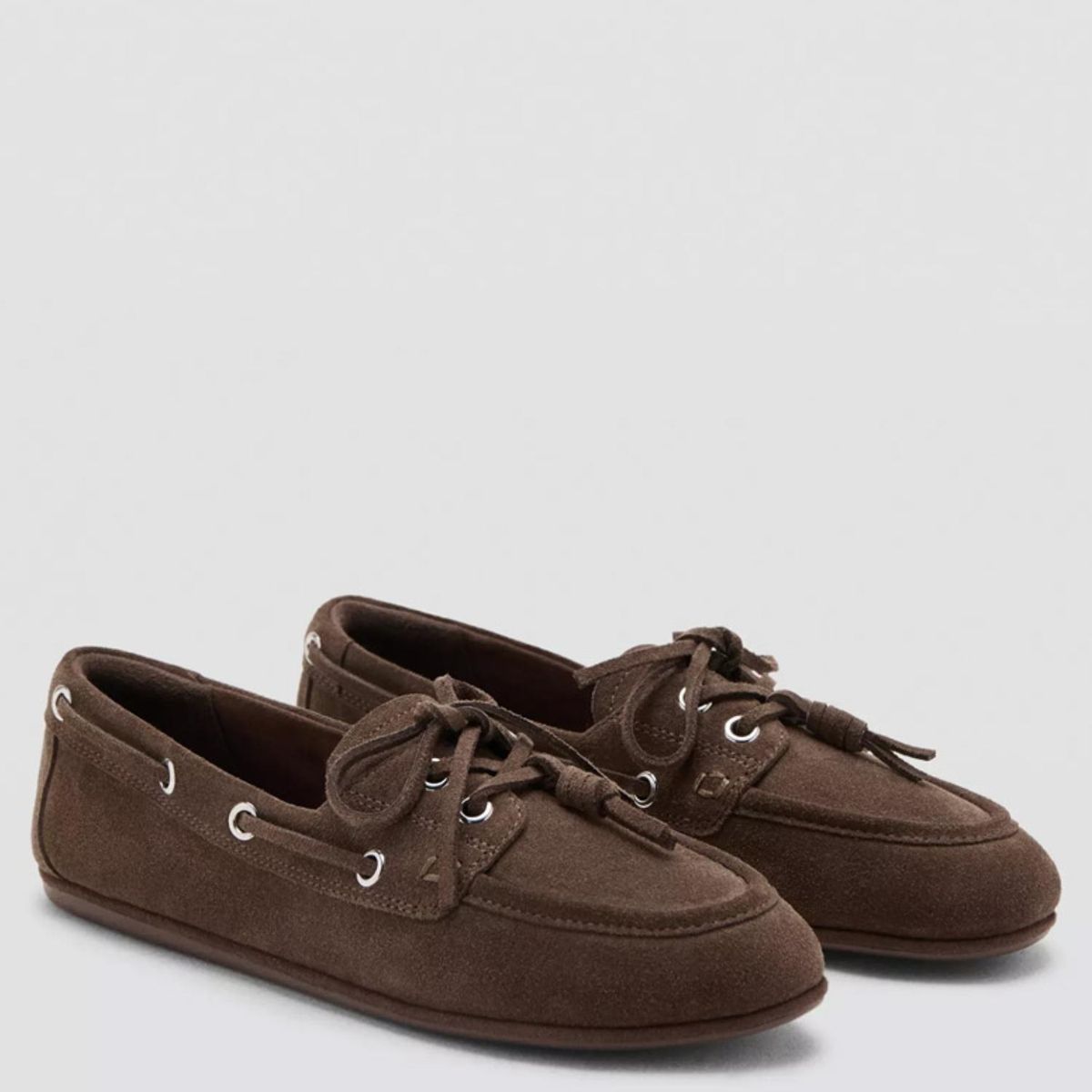 MANGO - Zapato Casual Cuero Mujer Café Mango