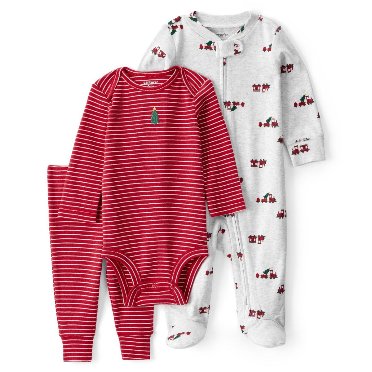 CARTER'S - Conjunto 3 Piezas Pijama, Body y Pantalón Navidad Bebé Niño Carter's