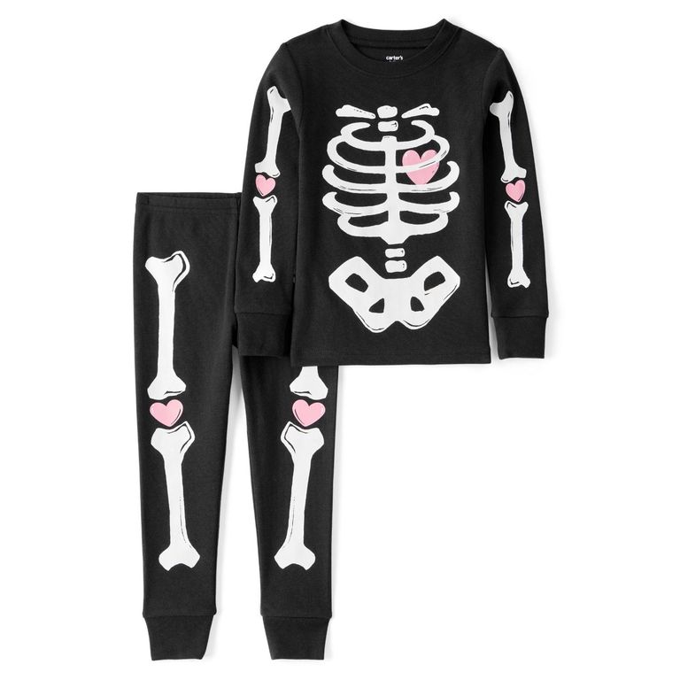Pijama Algodón Brilla En La Oscuridad Halloween Niña 2 A 5 Años