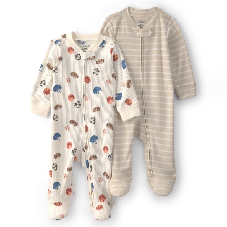 Pijama Algodón Pack 2 Unidades Bebé Niño Rn A 9 Meses