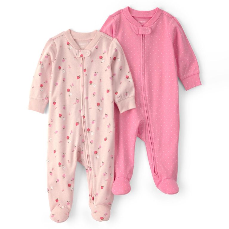 Pijama Algodón Pack 2 Unidades Bebé Niña Rn A 9 Meses