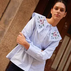 MARAVIC - Blusa Bianca 100% Algodón Mujer