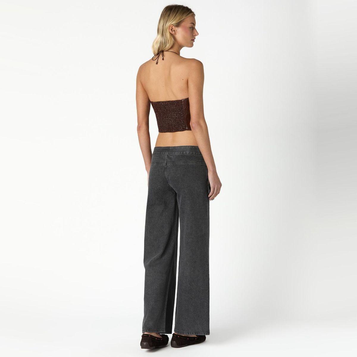 NICOLI - Jeans Flecos Antracita Mujer Nicoli