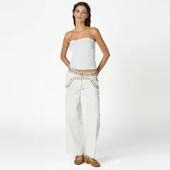 NICOLI - Jeans Bordados 100% Algodón Mujer