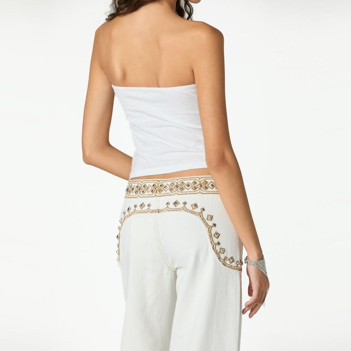 NICOLI - Jeans Bordados 100% Algodón Mujer Nicoli