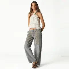 NICOLI - Top Nudo Satinado Encaje Mujer