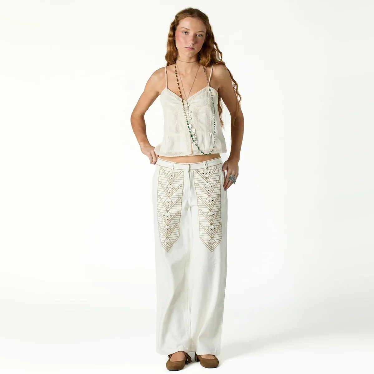 NICOLI - Top Encaje Vintage Mujer Nicoli