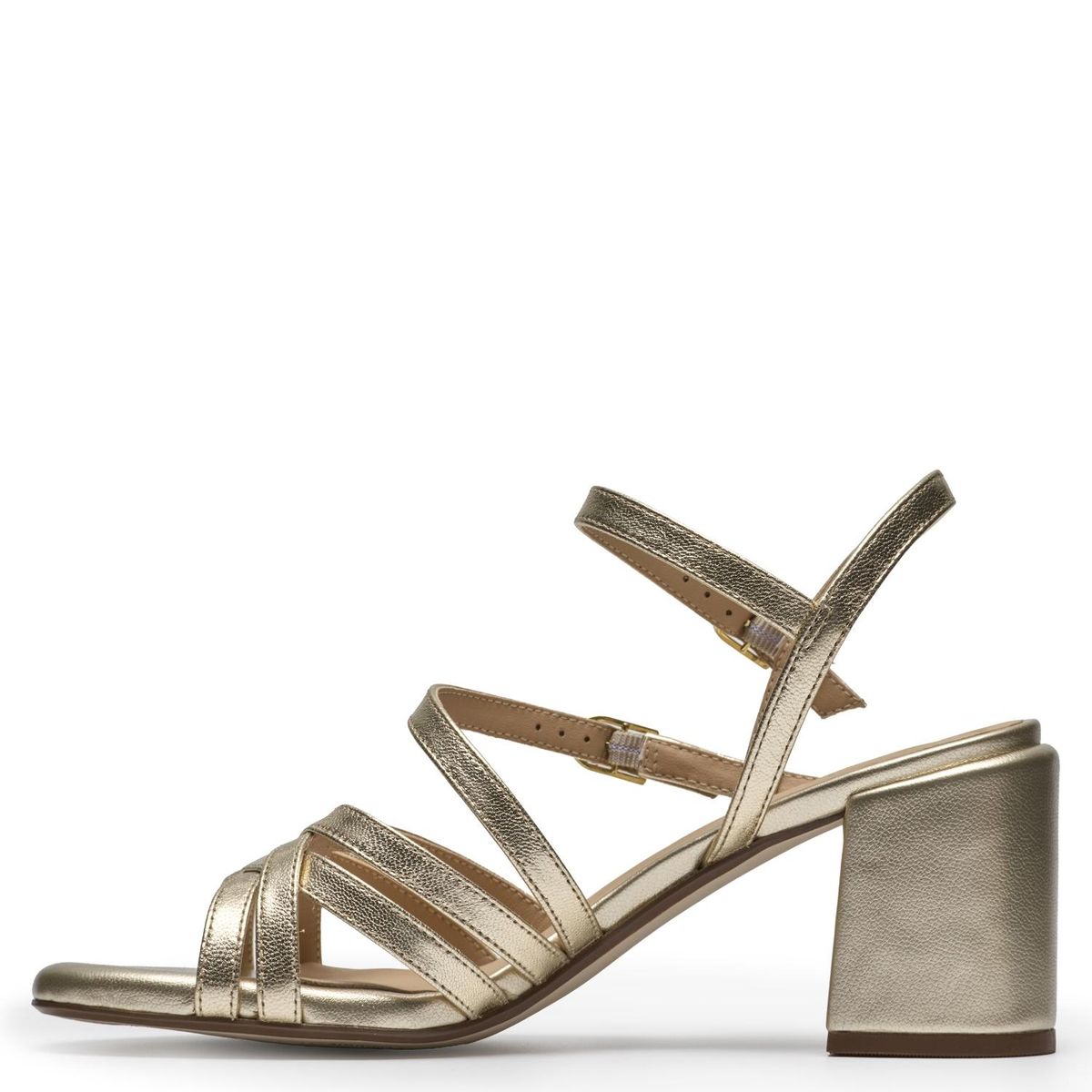 CLARKS - Sandalia Mujer Cuero Dorado Clarks