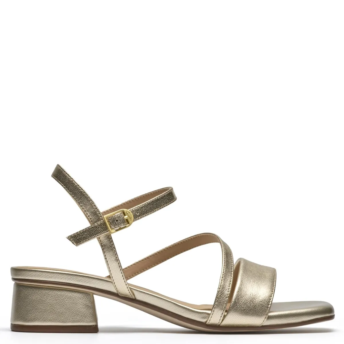 CLARKS - Sandalia Mujer Cuero Dorado Clarks