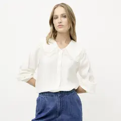 VERO MODA - Blusa Manga Larga Detalle Cuello Mujer