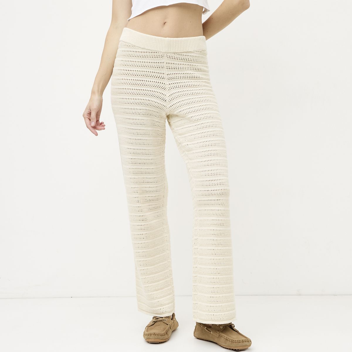 VERO MODA - Pantalón Punto 100% Algodón Mujer Vero Moda