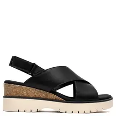 CLARKS - Sandalia Mujer Cuero Negro