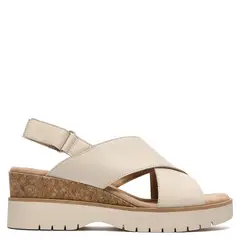 CLARKS - Sandalia Mujer Cuero Crema