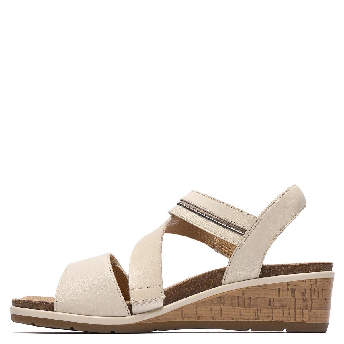CLARKS - Sandalia Mujer Cuero Crema Clarks