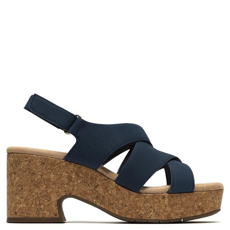 Sandalia Mujer Cuero Azul