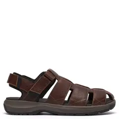 CLARKS - Sandalia Hombre Cuero Café