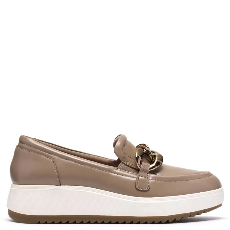 Zapato Casual Mujer Cuero Taupe