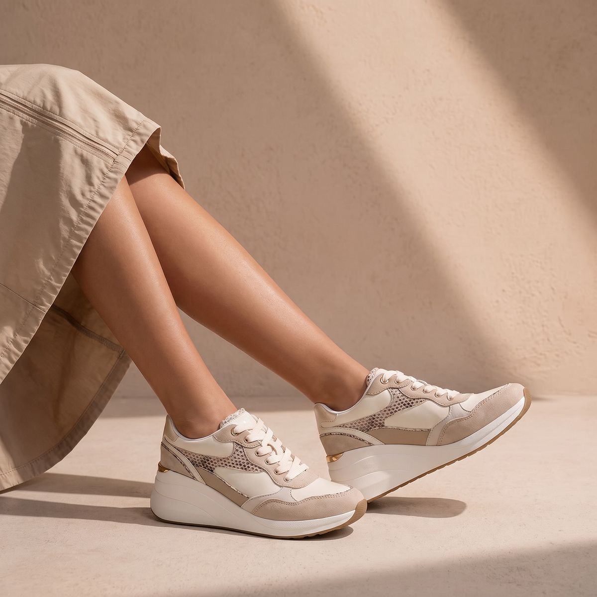 ALDO - Asiejan Zapatilla Urbana Mujer Beige Aldo