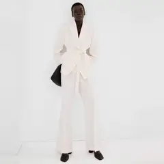 MANGO - Pantalón Traje Tiro Alto Mujer