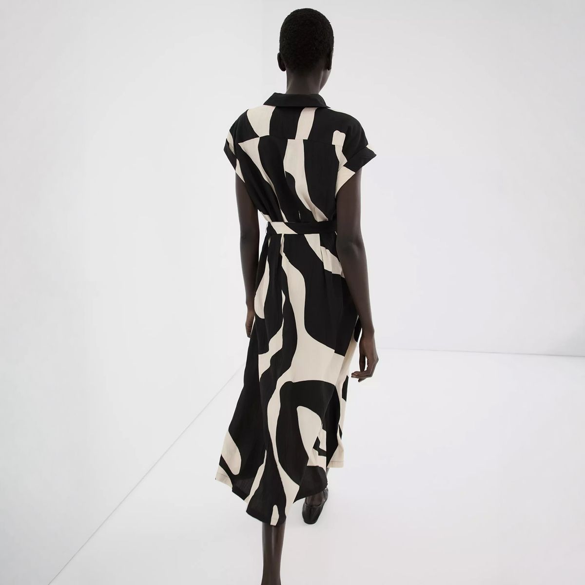 MANGO - Vestido Camisero Largo Estampado Mujer Mango