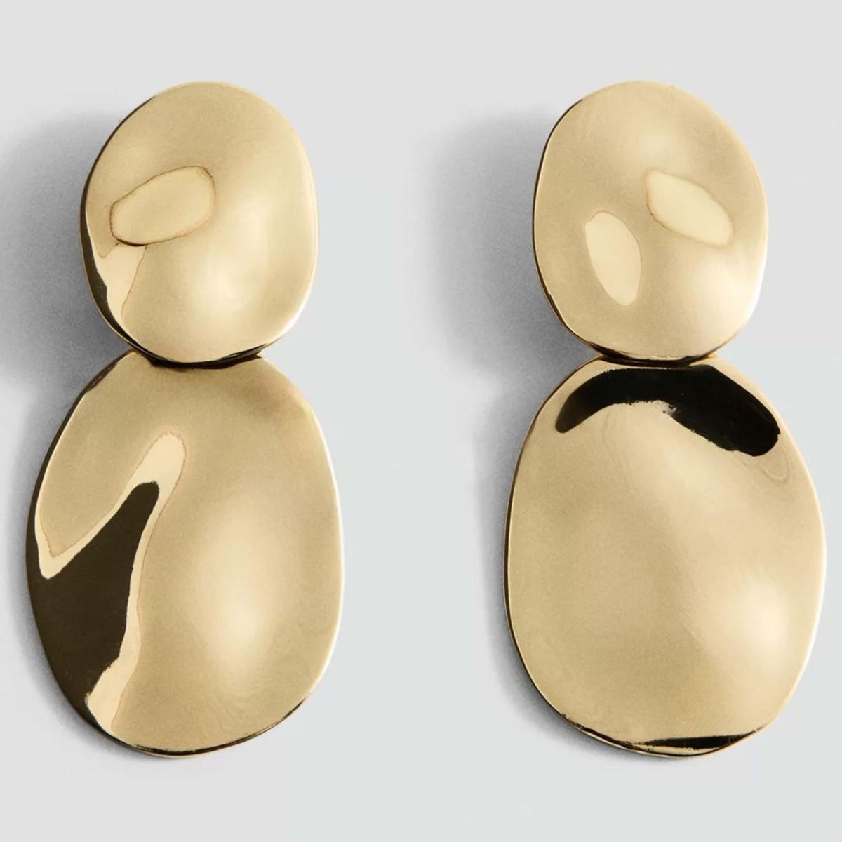 MANGO - Aros Colgantes Relieve Mujer Mango