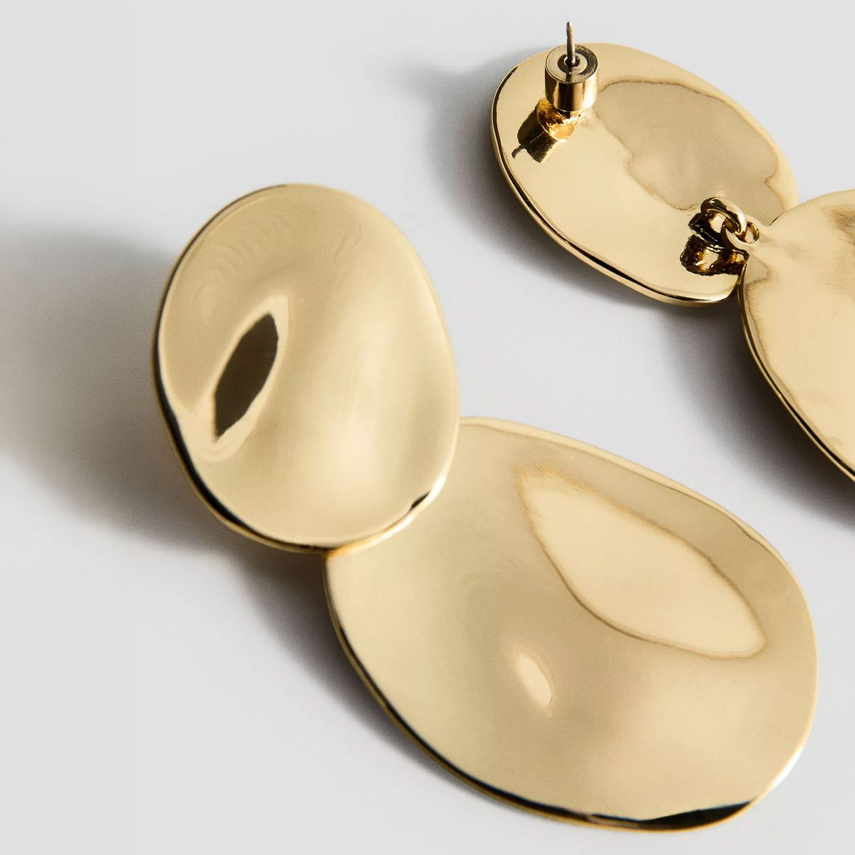 MANGO - Aros Colgantes Relieve Mujer Mango