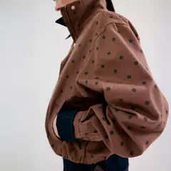 MANGO - Chaqueta Bomber Vaquera Lunares Mujer
