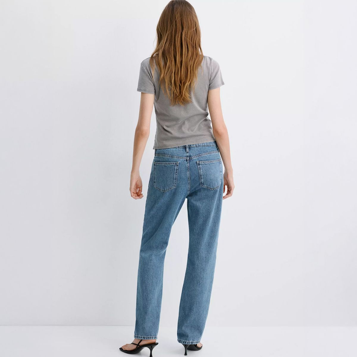 MANGO - Jeans Matilda Rectos Tiro Medio Mujer Mango