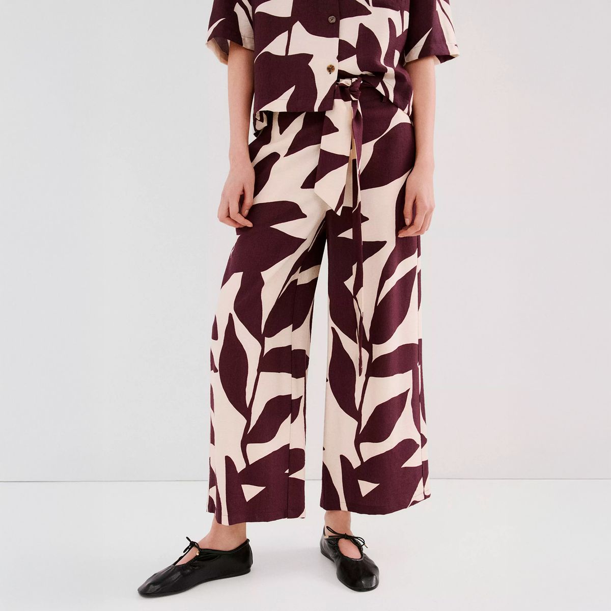 MANGO - Pantalón Recto Estampado Mujer Mango