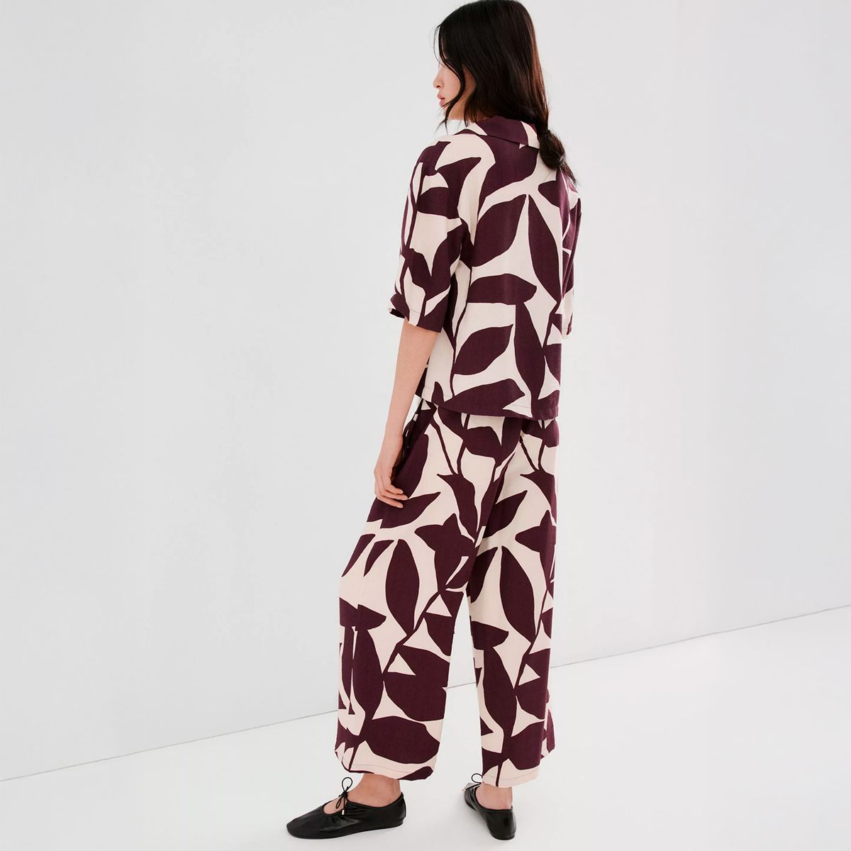MANGO - Pantalón Recto Estampado Mujer Mango