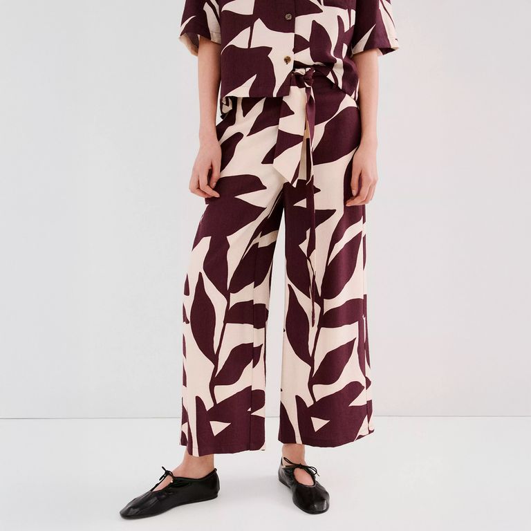 Pantalón Recto Estampado Mujer