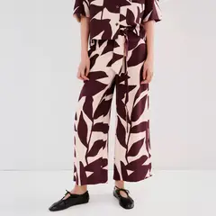 MANGO - Pantalón Recto Estampado Mujer