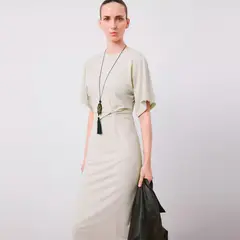 MANGO - Vestido Detalles Fruncidos Laterales Mujer