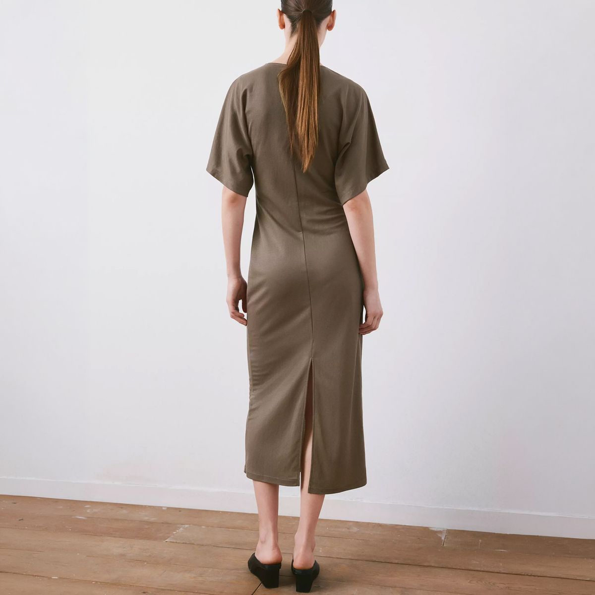MANGO - Vestido Detalles Fruncidos Laterales Mujer Mango