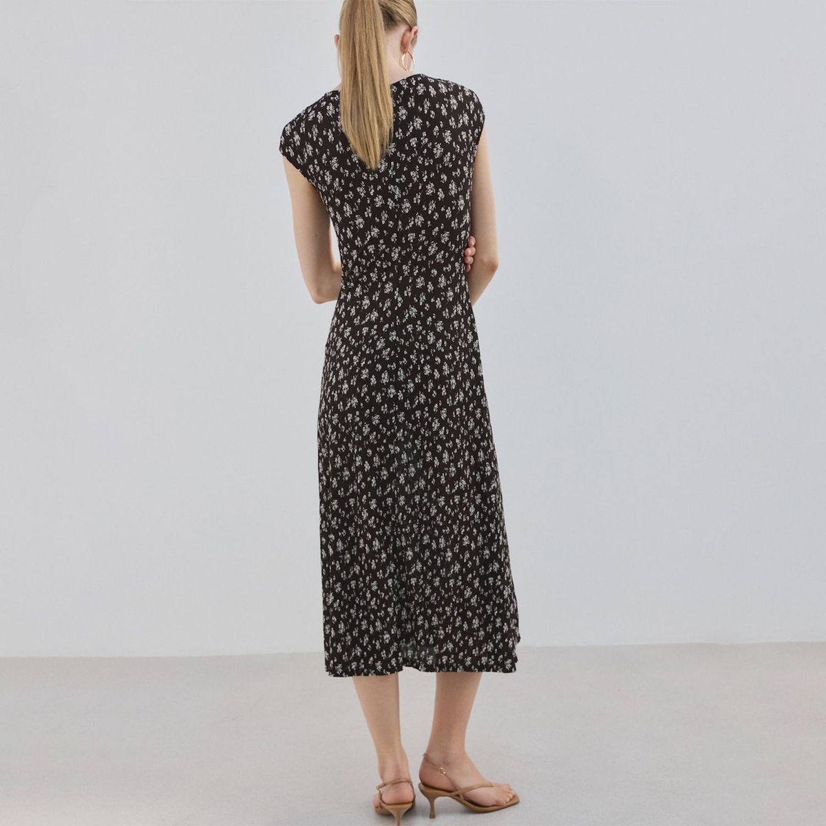 MANGO - Vestido Midi Estampado Floral Mujer Mango