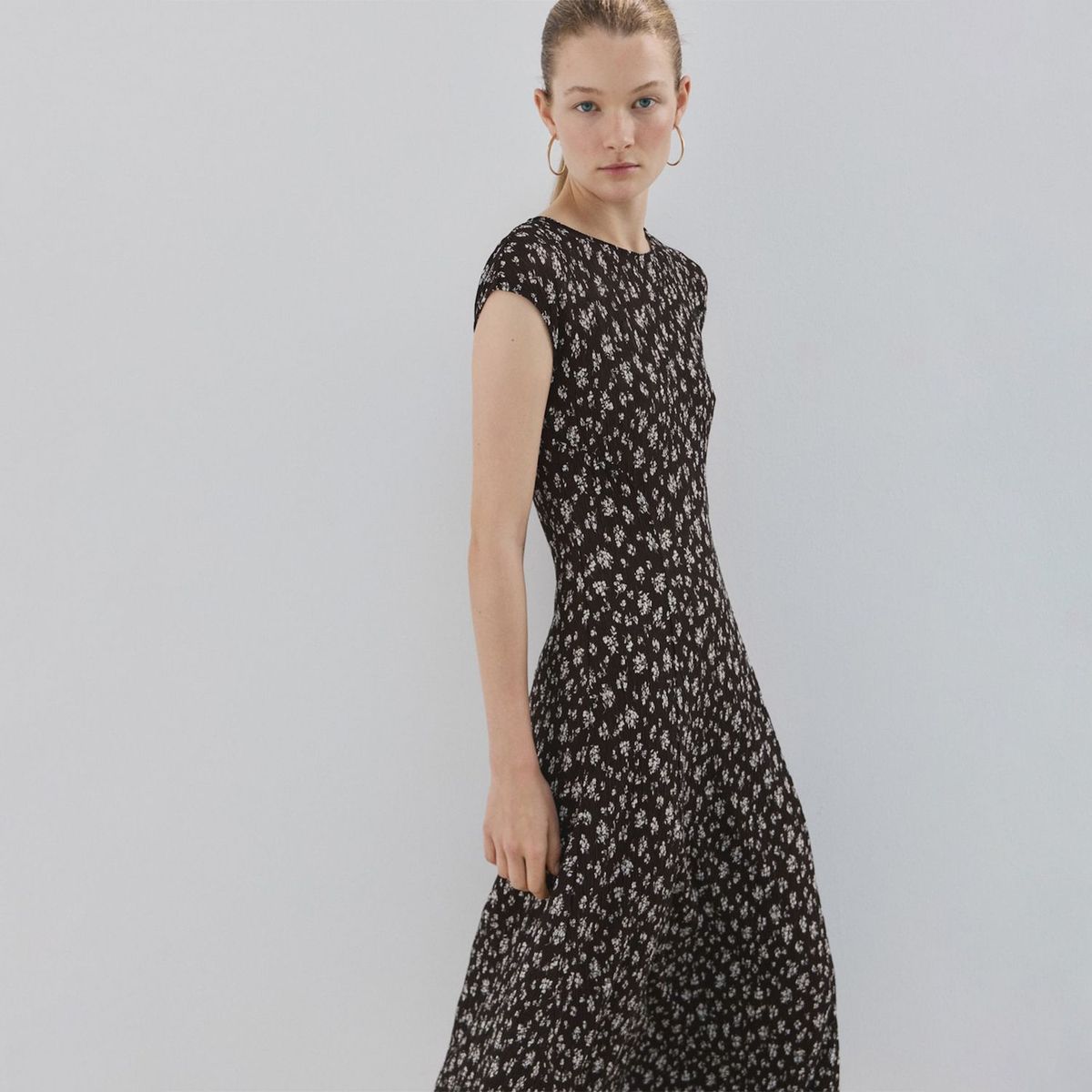 MANGO - Vestido Midi Estampado Floral Mujer Mango
