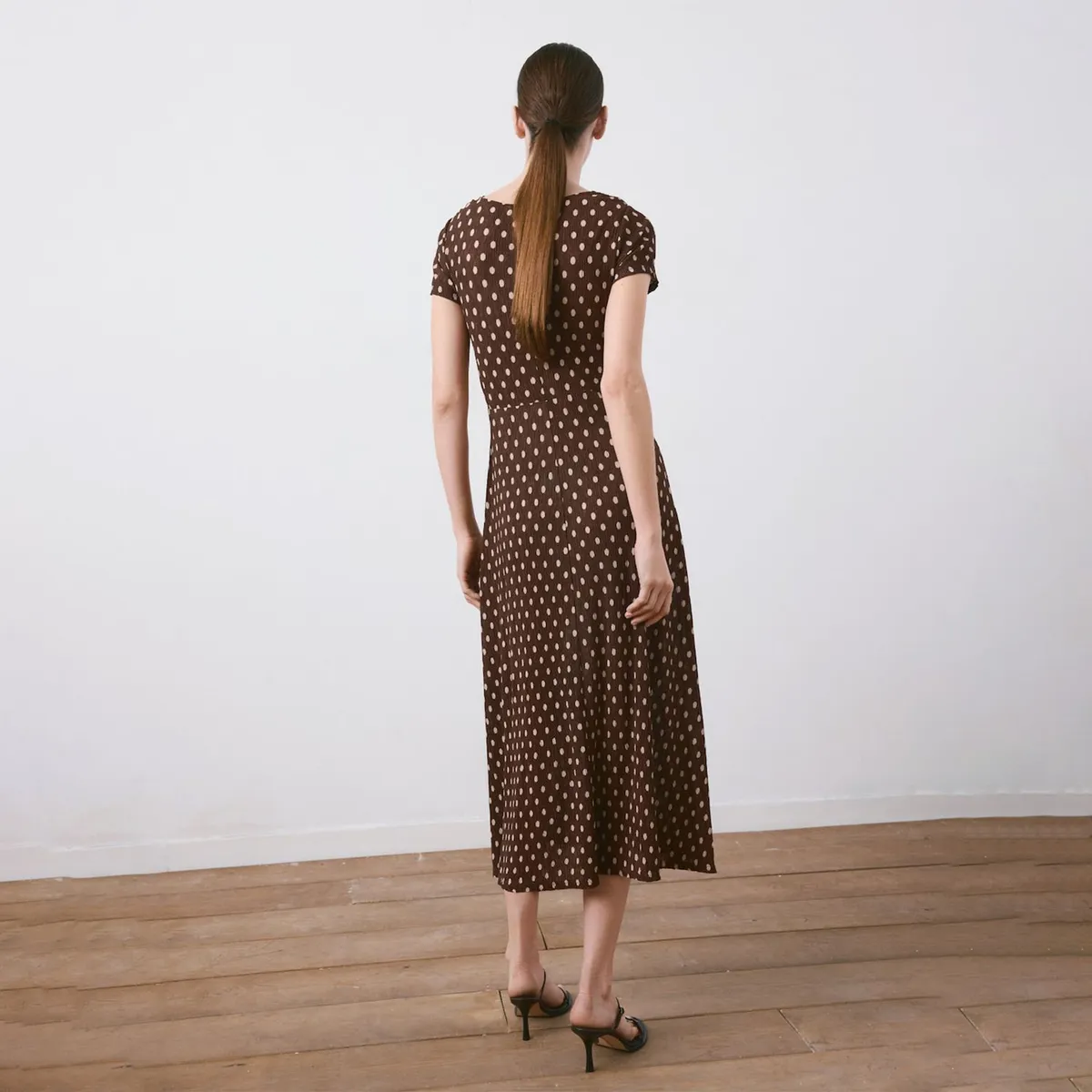 MANGO - Vestido Midi Estampado Mujer Mango