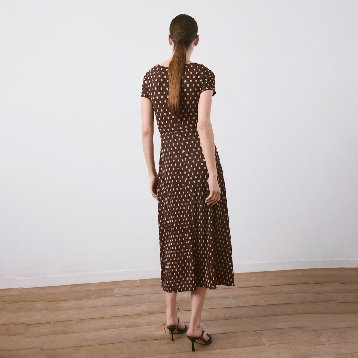 MANGO - Vestido Midi Estampado Mujer Mango