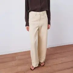 MANGO - Jeans Balloon Bajo Vuelto Mujer