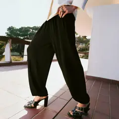 MANGO - Pantalón Balloon Punto Mujer
