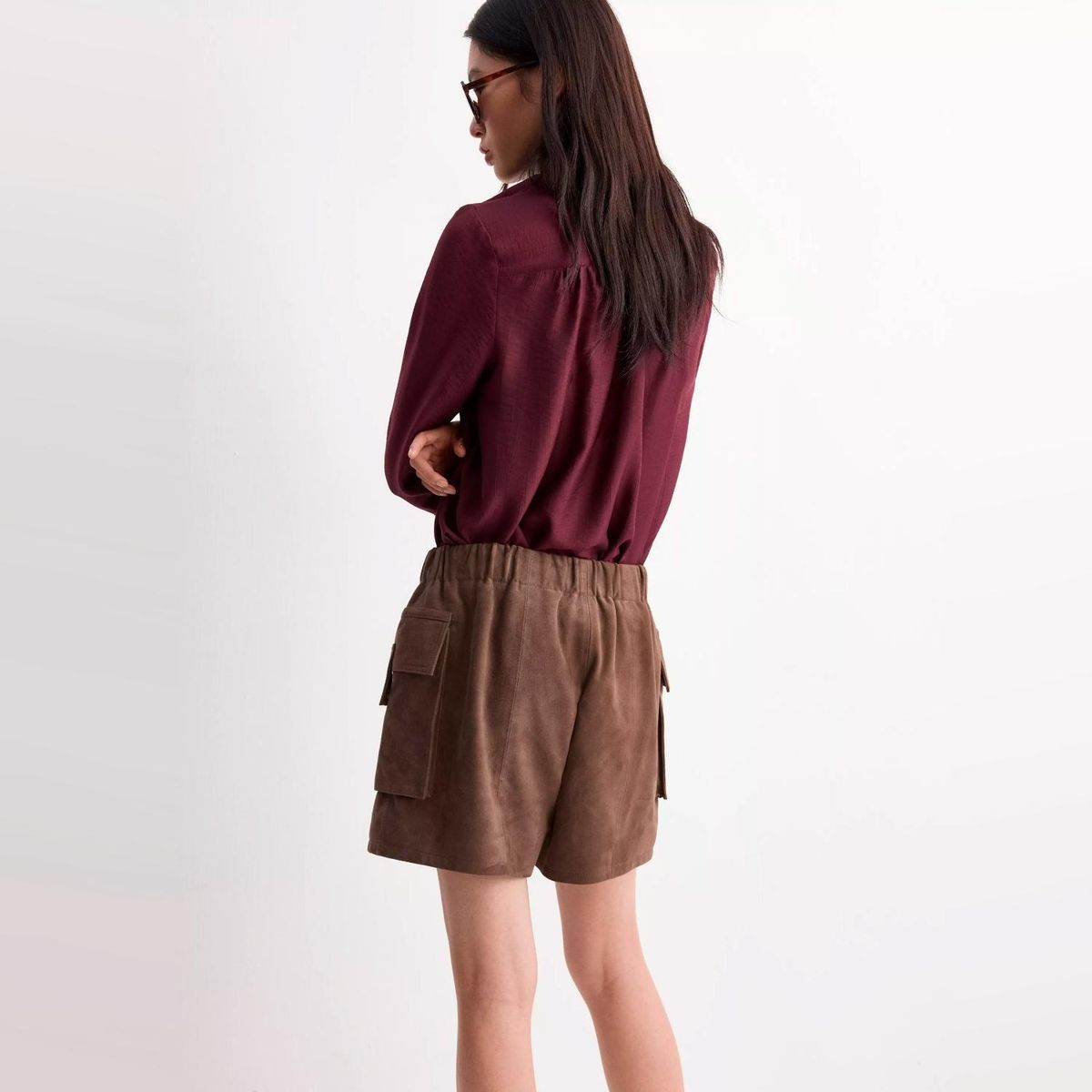 MANGO - Blusa Manga Larga Cuello Fular Mujer Mango