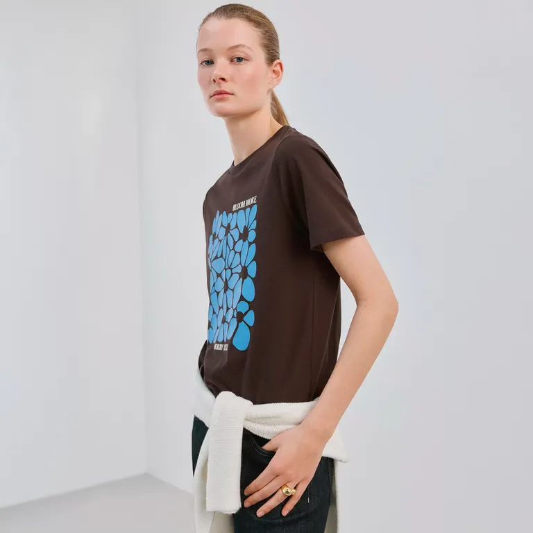 Polera Algodón Estampada Mujer