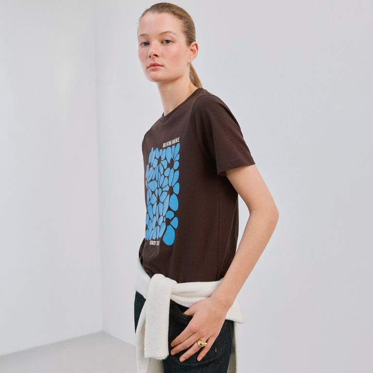 Polera Algodón Estampada Mujer