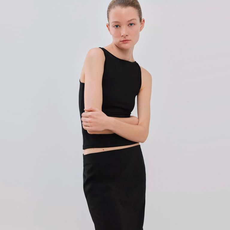 Polera Crop Entallado Mujer